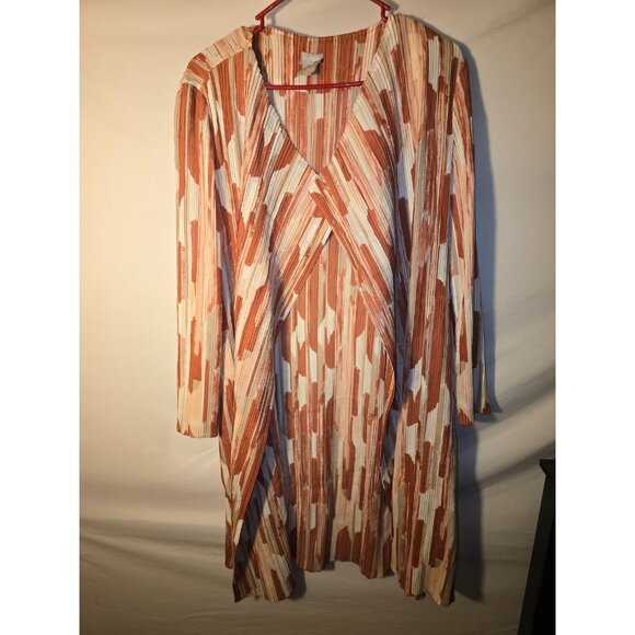 Chicos Womens Size 2 1x Long Duster Cardigan Sweater Kimono Very Flattering - Picture 1 of 3
